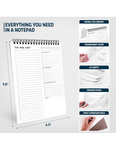 Bloc de Notas de Tareas Diarias Of a Happy Kind - 60 Hojas 16.5x24.9 cm