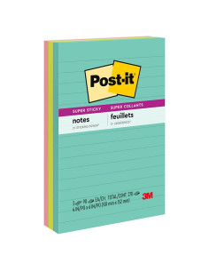 Notas Adhesivas Super Pegajosas Post-it 3 Blocs 10.16x15.24cm