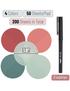 Notas Adhesivas Transparentes Redondas Mr. Pen 200 Pcs 4.57 cm 2