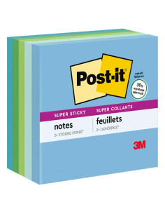 Notas Reutilizables Post-it Recicladas 7.6x7.6 cm Oasis, 5 Bloc