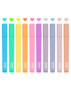 Vitoler 10 Marcadores Resaltadores Estéticos Multicolor Sin Sangrado
