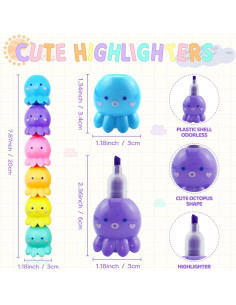 Set de 12 Resaltadores de Pulpo YETOOME Multicolor 20 cm 2