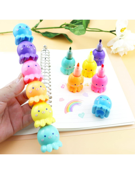 Set de 12 Resaltadores de Pulpo YETOOME Multicolor 20 cm