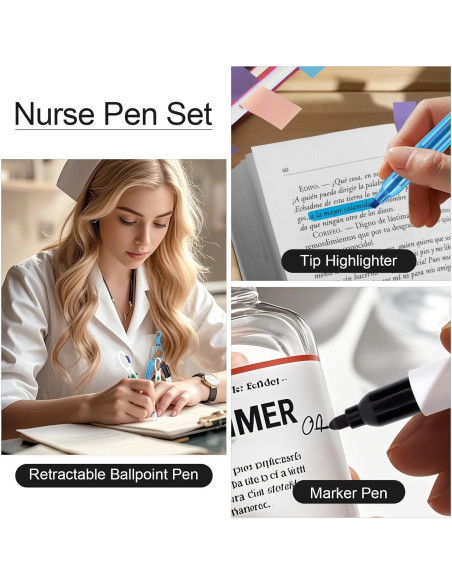 Paquete de 4 bolígrafos resaltadores KINYFY mini azules