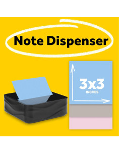 Dispensador de Notas Post-it Negro con 3 Almohadillas 7.62 cm 2
