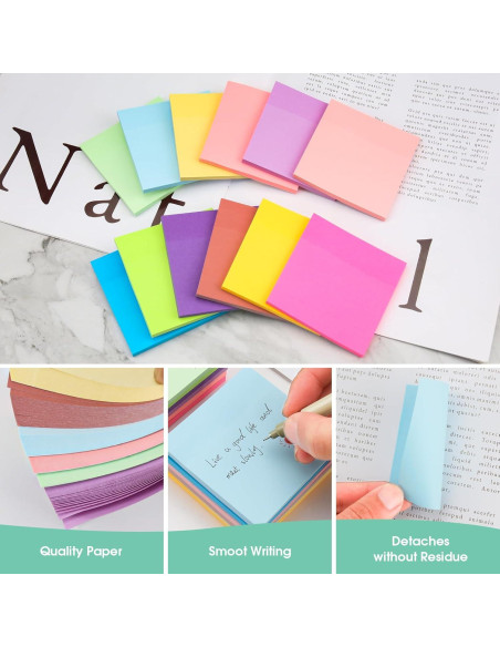 Notas Adhesivas YISAN 7.62x7.62 cm 12 Blocs 600 Hojas Colores Notas Adhesivas YISAN 7.62x7.62 cm 12 Blocs 600 Hojas Colores