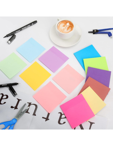 Notas Adhesivas YISAN 7.62x7.62 cm 12 Blocs 600 Hojas Colores Notas Adhesivas YISAN 7.62x7.62 cm 12 Blocs 600 Hojas Colores