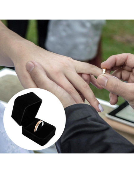 Caja de Anillo Terciopelo Negro - Regalo Propuesta S