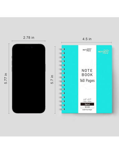 Cuaderno de Bolsillo RETTACY A6 160 Páginas Rayadas Azul