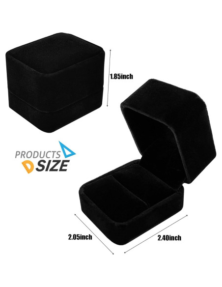 Caja de Anillo Terciopelo Negro - Regalo Propuesta S