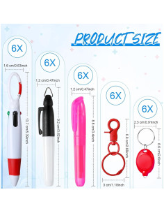 30 Piezas Bolígrafos Retráctiles y Mini Resaltadores Chinco 2