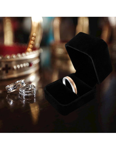 Caja de Anillo Terciopelo Negro - Regalo Propuesta S