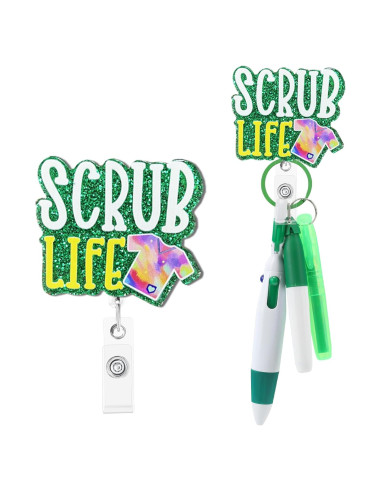 Juego de Insignia Retráctil y Bolígrafos Hotlea Verde