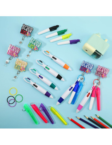 Juego de Insignia Retráctil y Bolígrafos Hotlea Verde