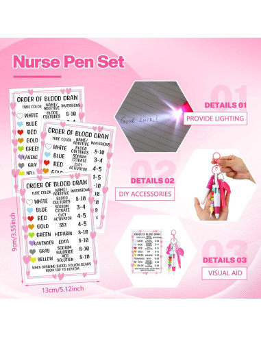 Conjunto de Accesorios para Enfermeras Spiareal 7 Pcs Rosa