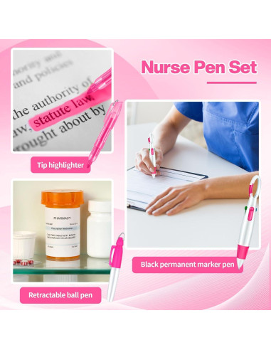 Conjunto de Accesorios para Enfermeras Spiareal 7 Pcs Rosa