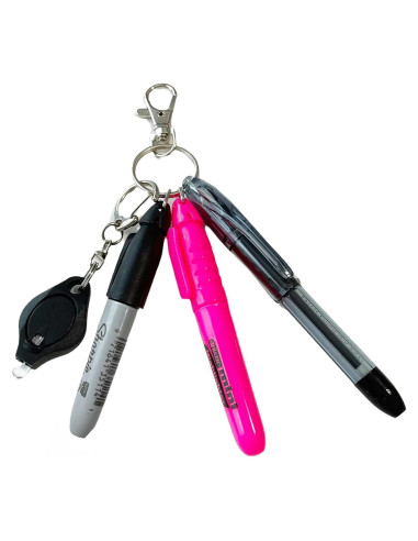 Set de bolígrafo, marcador y resaltador con luz LED