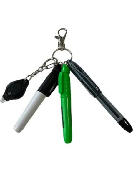 Set de bolígrafo, marcador y resaltador con luz LED