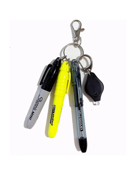 Set de bolígrafo, marcador y resaltador con luz LED