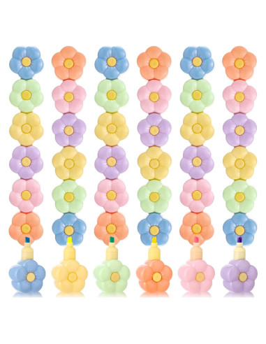 Paquete de 6 Bolígrafos Resaltadores Florales Fullhawl