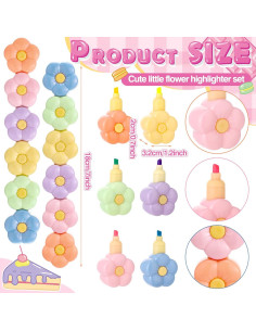 Paquete de 6 Bolígrafos Resaltadores Florales Fullhawl 2