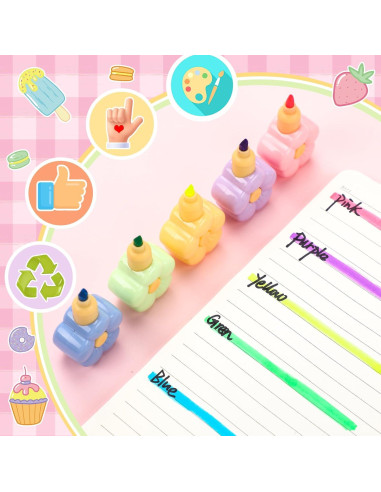 Paquete de 6 Bolígrafos Resaltadores Florales Fullhawl