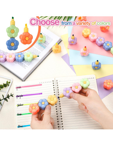 Paquete de 6 Bolígrafos Resaltadores Florales Fullhawl