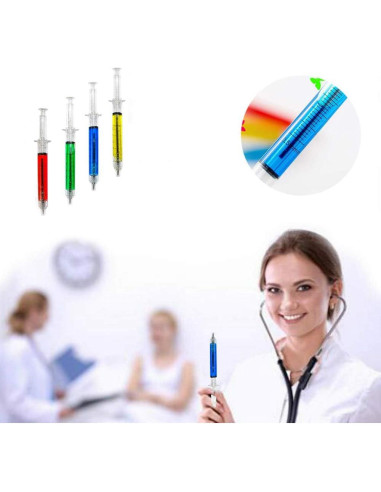 Set 16 Bolígrafos Jeringa y Pastilla SunAngel - Fluorescentes