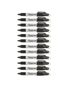 Marcadores Permanentes Sharpie Mini, Punta Fina, 12 Unidades, Negro