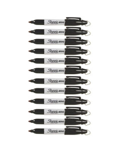 Marcadores Permanentes Sharpie Mini, Punta Fina, 12 Unidades, Negro 2