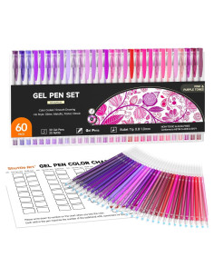 Bolígrafos de Gel Shuttle Art 60 Piezas Rosa Púrpura 1.0mm
