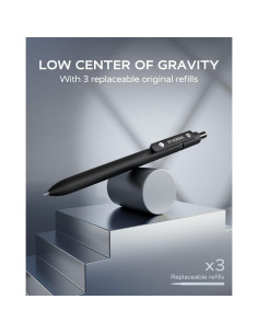 Bolígrafos de Gel STAGEEK 0.7mm Negros 6 Piezas con Recargas 2