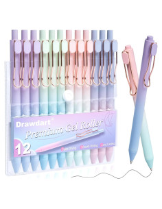 Bolígrafos Retráctiles Drawdart, 12 Pcs Tinta Negra 0.5mm