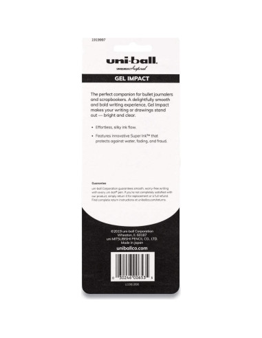 Bolígrafo de Gel Uniball Impact Bold 1mm Multicolor 3 Unidades