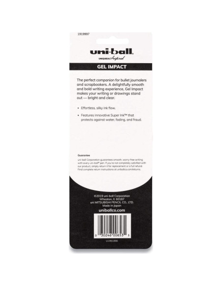 Bolígrafo de Gel Uniball Impact Bold 1mm Multicolor 3 Unidades