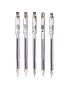 Bolígrafo gel Pilot Hi-Tec-C 025, punta 0.25mm, tinta negra, 5 unidades