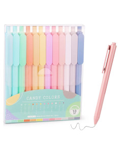 Bolígrafos Retráctiles Pastel WY WENYUAN 12 Pcs Tinta Negra 1mm