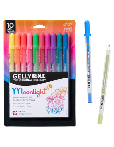 Bolígrafos de Gel SAKURA Gelly Roll Moonlight 10 Colores 0.3mm