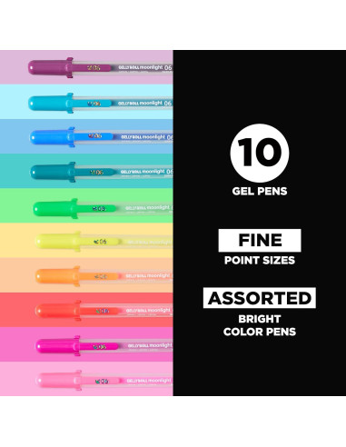 Bolígrafos de Gel SAKURA Gelly Roll Moonlight 10 Colores 0.3mm