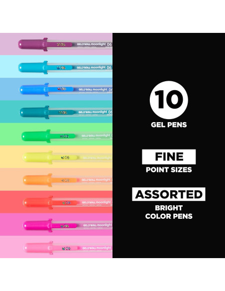 Bolígrafos de Gel SAKURA Gelly Roll Moonlight 10 Colores 0.3mm