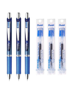 Bolígrafo de Gel Retráctil Pentel EnerGel 0.5mm Azul - Set 3+3