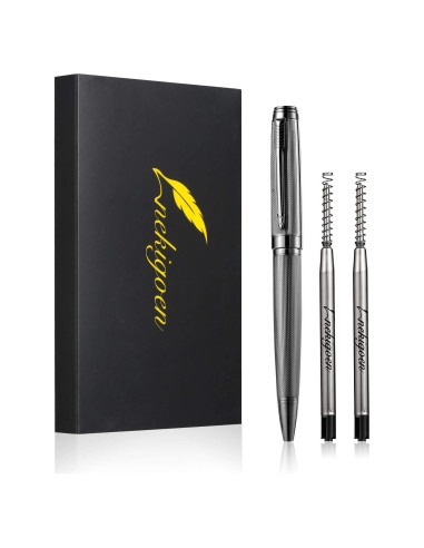 Bolígrafo Retráctil de Acero Inoxidable Nekigoen B2 con Recargas