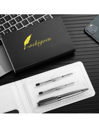 Bolígrafo Retráctil de Acero Inoxidable Nekigoen B2 con Recargas