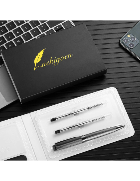 Bolígrafo Retráctil de Acero Inoxidable Nekigoen B2 con Recargas