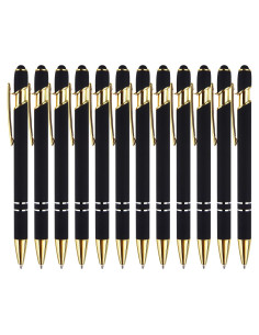 Bolígrafos LINFANC 12 Unidades Negro Dorado 1.0 mm Tinta Negra