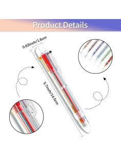 Bolígrafos Multicolor Hisxierng 24 PCS Punta Fina 0.5mm 2