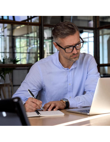 Pluma Rollerball ZenZoi Ejecutiva Negra con Tinta Fina Recargable