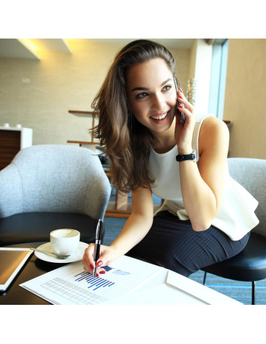 Pluma Rollerball ZenZoi Ejecutiva Negra con Tinta Fina Recargable