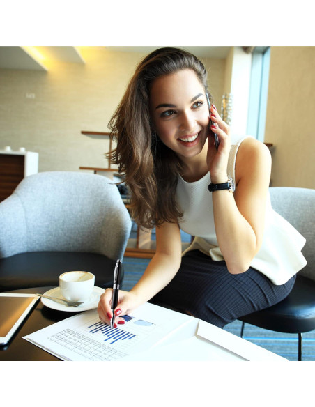 Pluma Rollerball ZenZoi Ejecutiva Negra con Tinta Fina Recargable