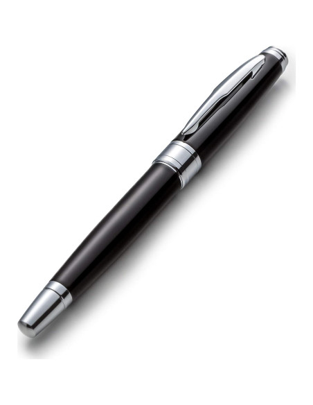 Pluma Rollerball ZenZoi Ejecutiva Negra con Tinta Fina Recargable